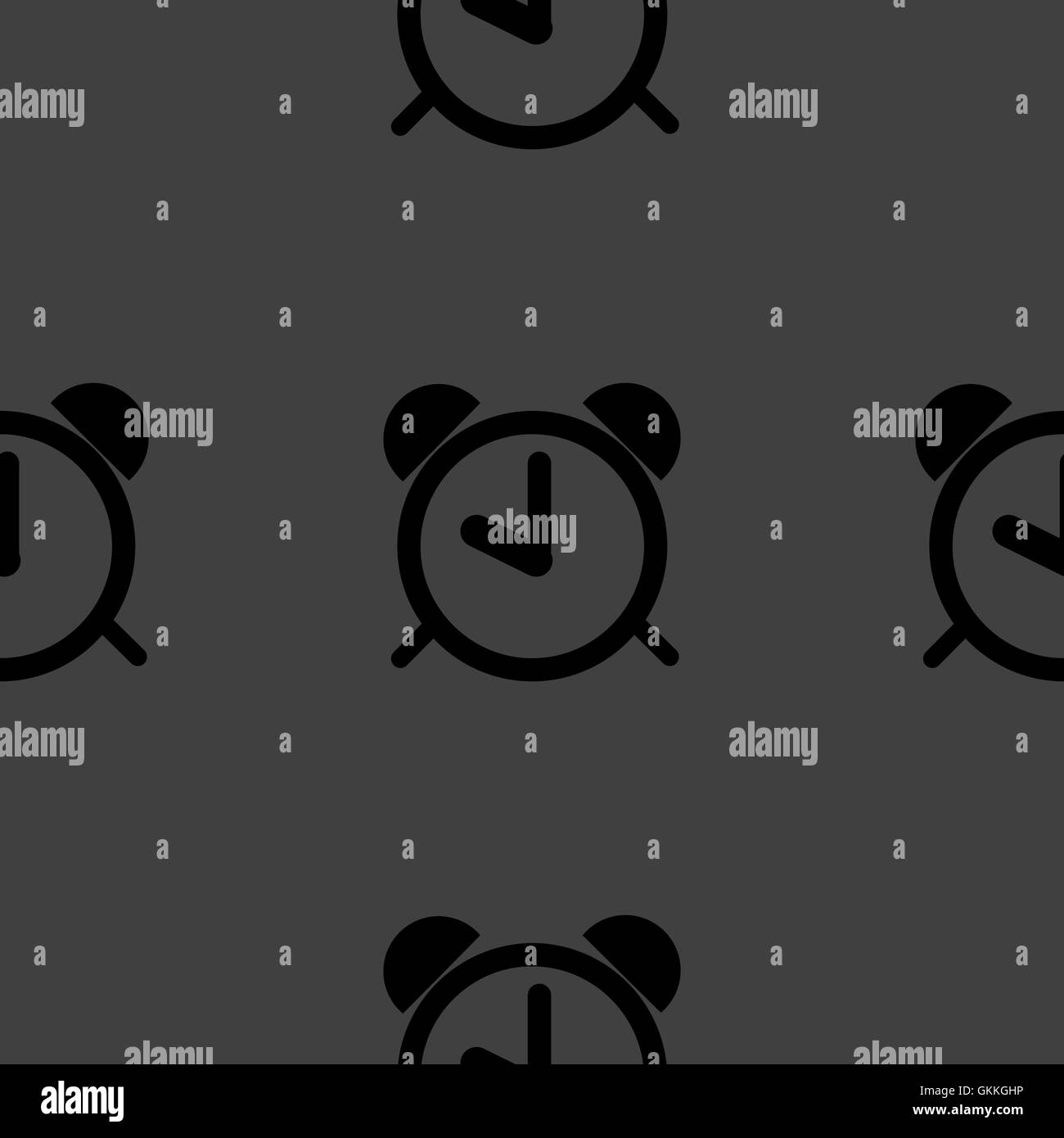 alarm clock web icon. flat design. Seamless pattern Stock Vector Image ...