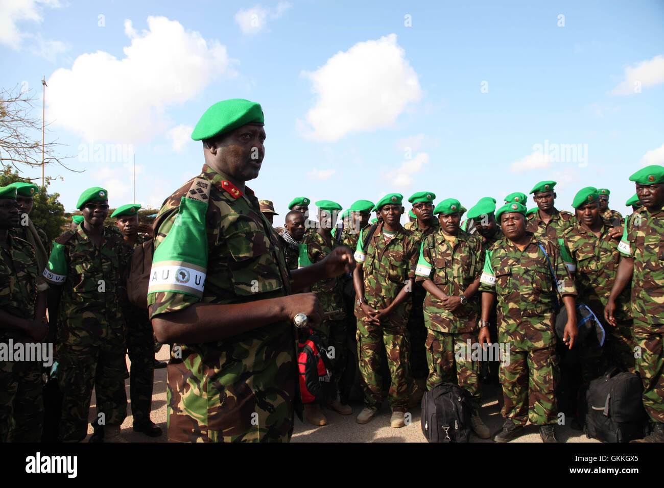 Brigadier General Walter Raria, commander of KDF Sector Two, delivers a ...