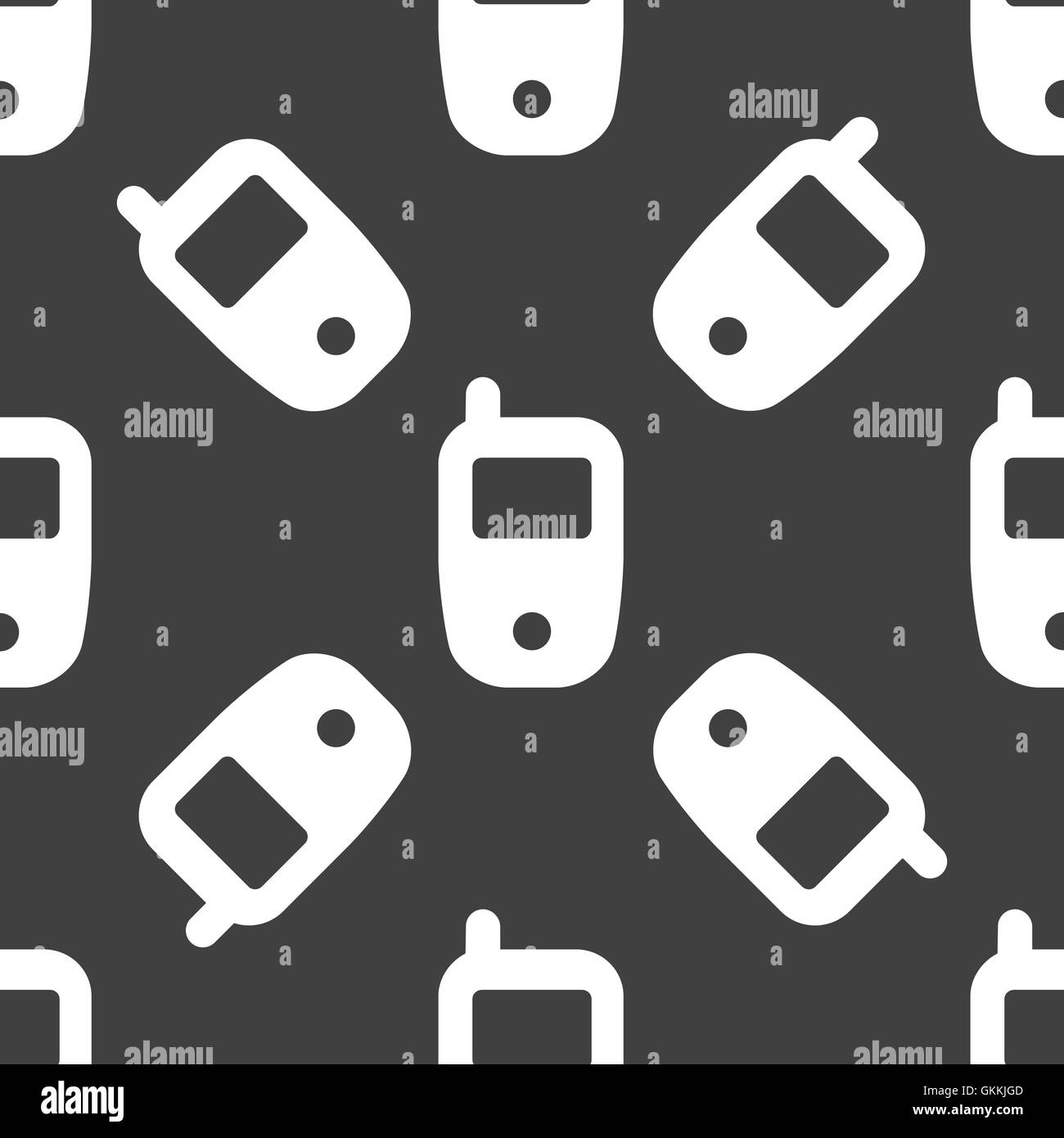 Mobile phone web icon. flat design. Seamless pattern. Stock Vector