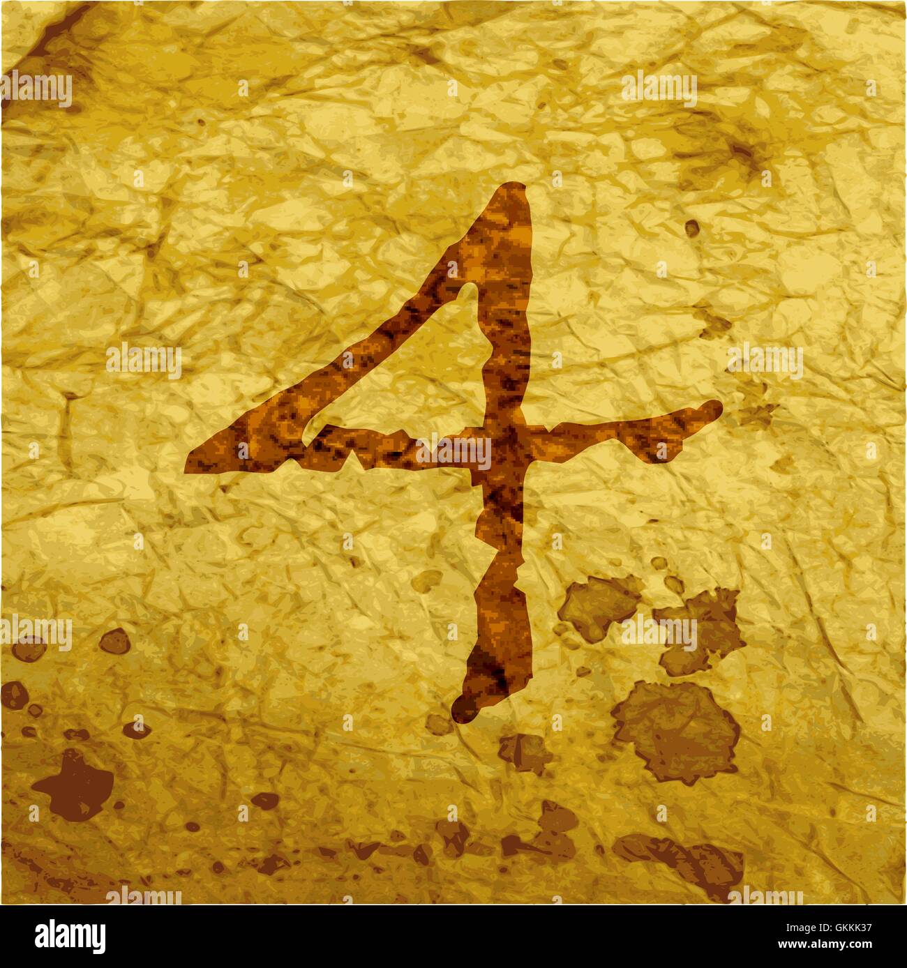number four icon symbol Flat modern web design with long shadow and ...