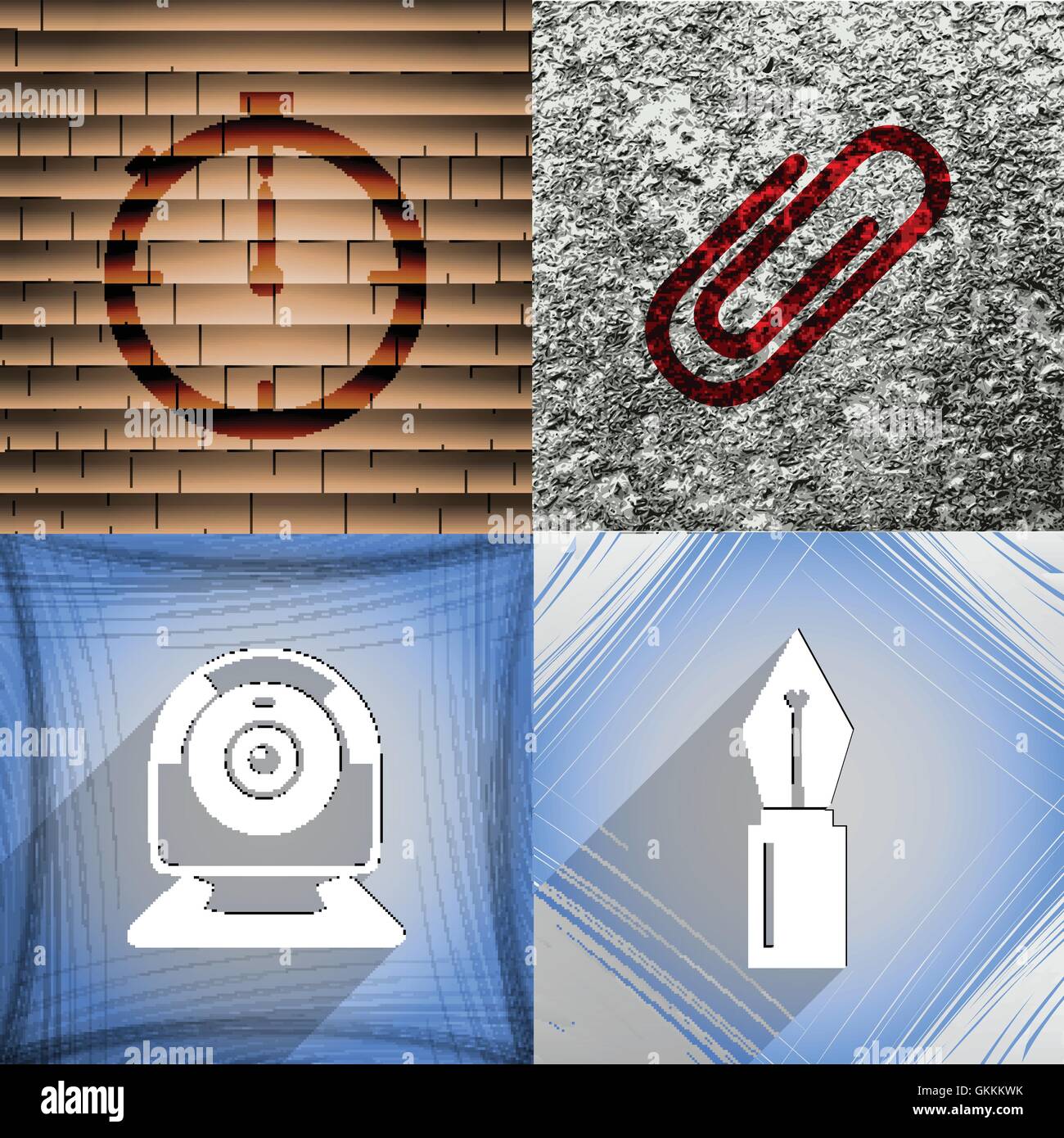 Set of abstract backgrounds with different web icons Stock Vector Image ...