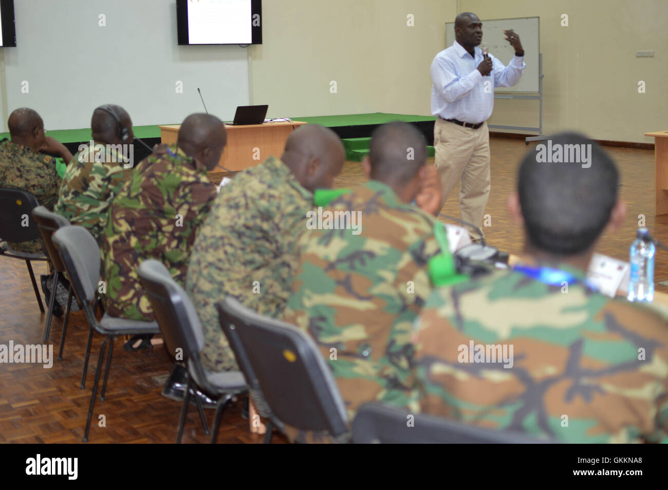 Unsoa Patrick Duah, Chief Training Officer for UNSOA, addresses participants ...