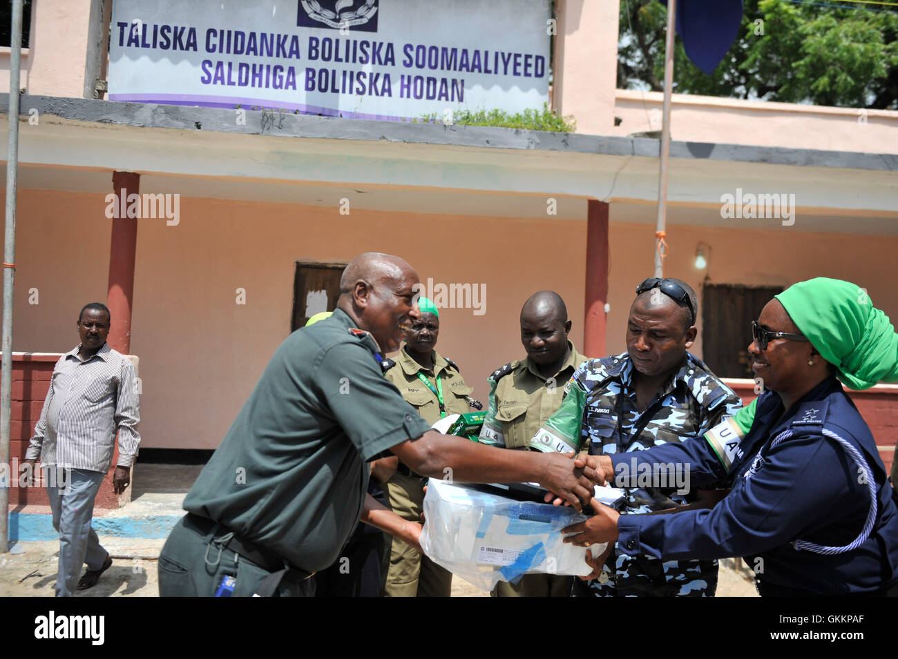 Police officers serving under the African Union Mission in Somalia