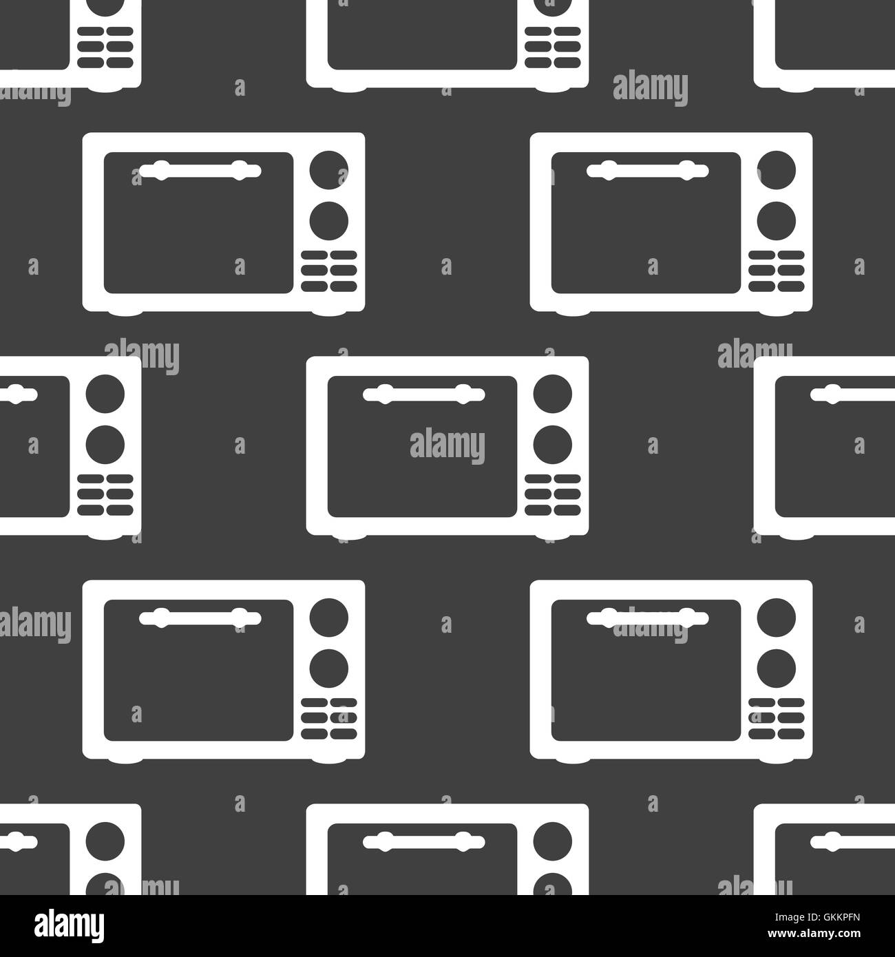 microwave. kitchen equipment web icon. flat design. Seamless gray ...