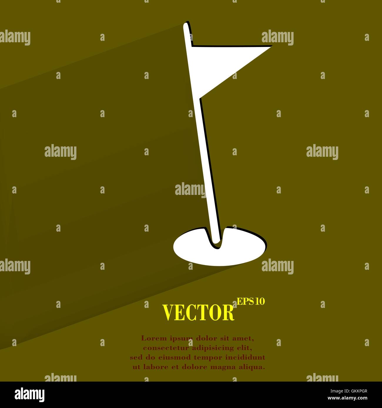 golf flag. Flat modern web button with long shadow and space for your ...