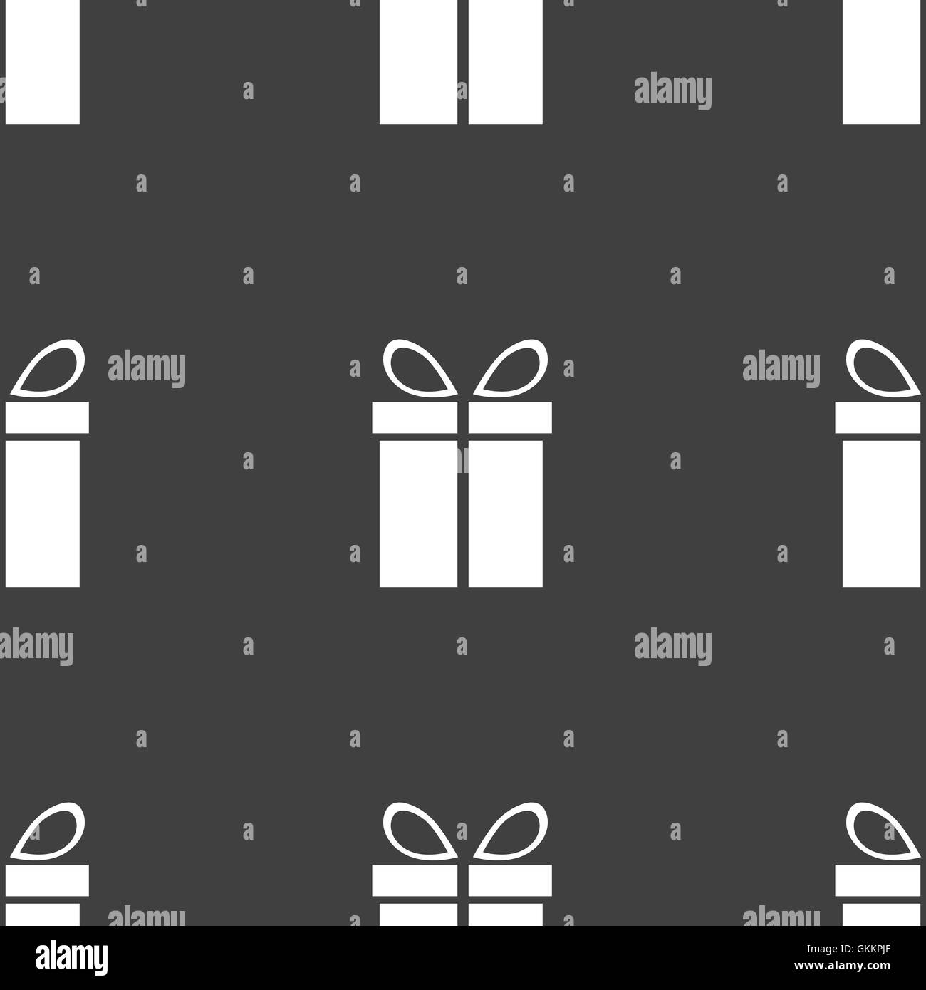 gift web icon. flat design. Seamless gray pattern. Stock Vector