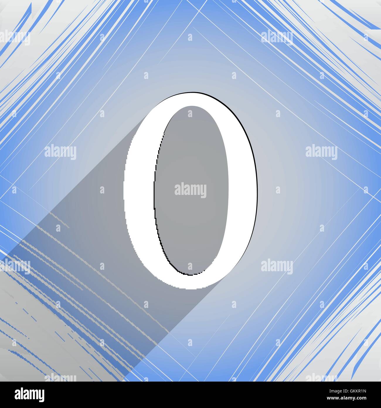 number zero icon symbol Flat modern web design with long shadow and ...