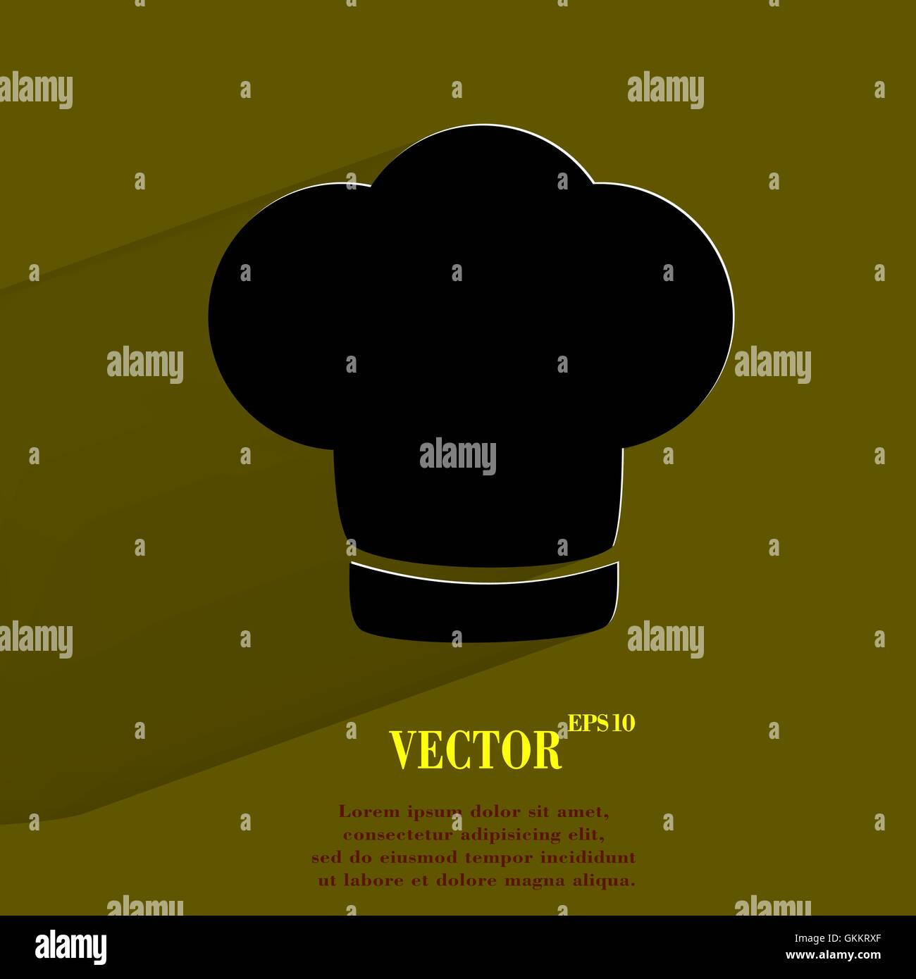 Chef cap. Cooking. Flat modern web button with long shadow and space ...