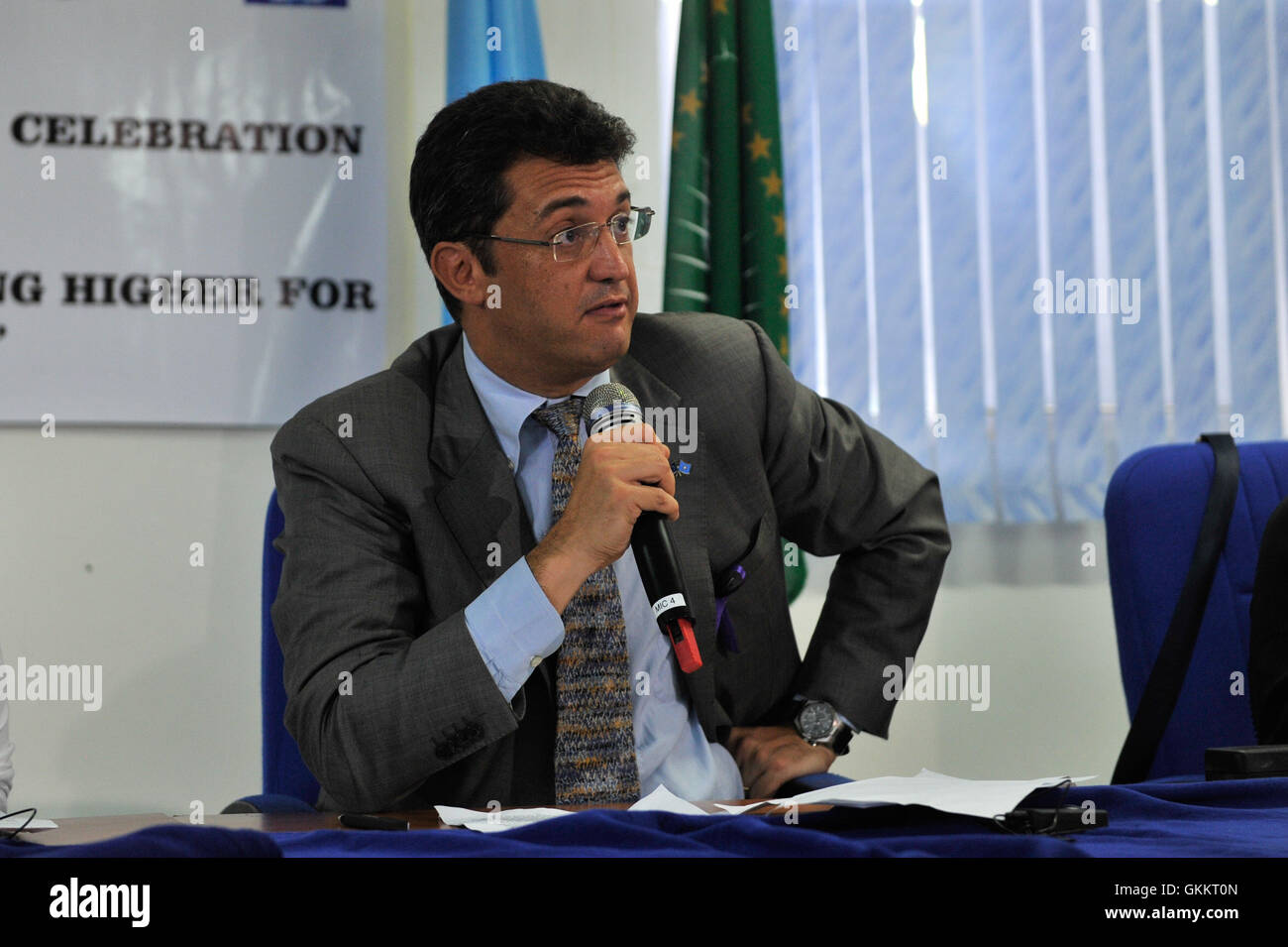 EU Ambassador to Somalia Michele Cervone d Urso speaking during