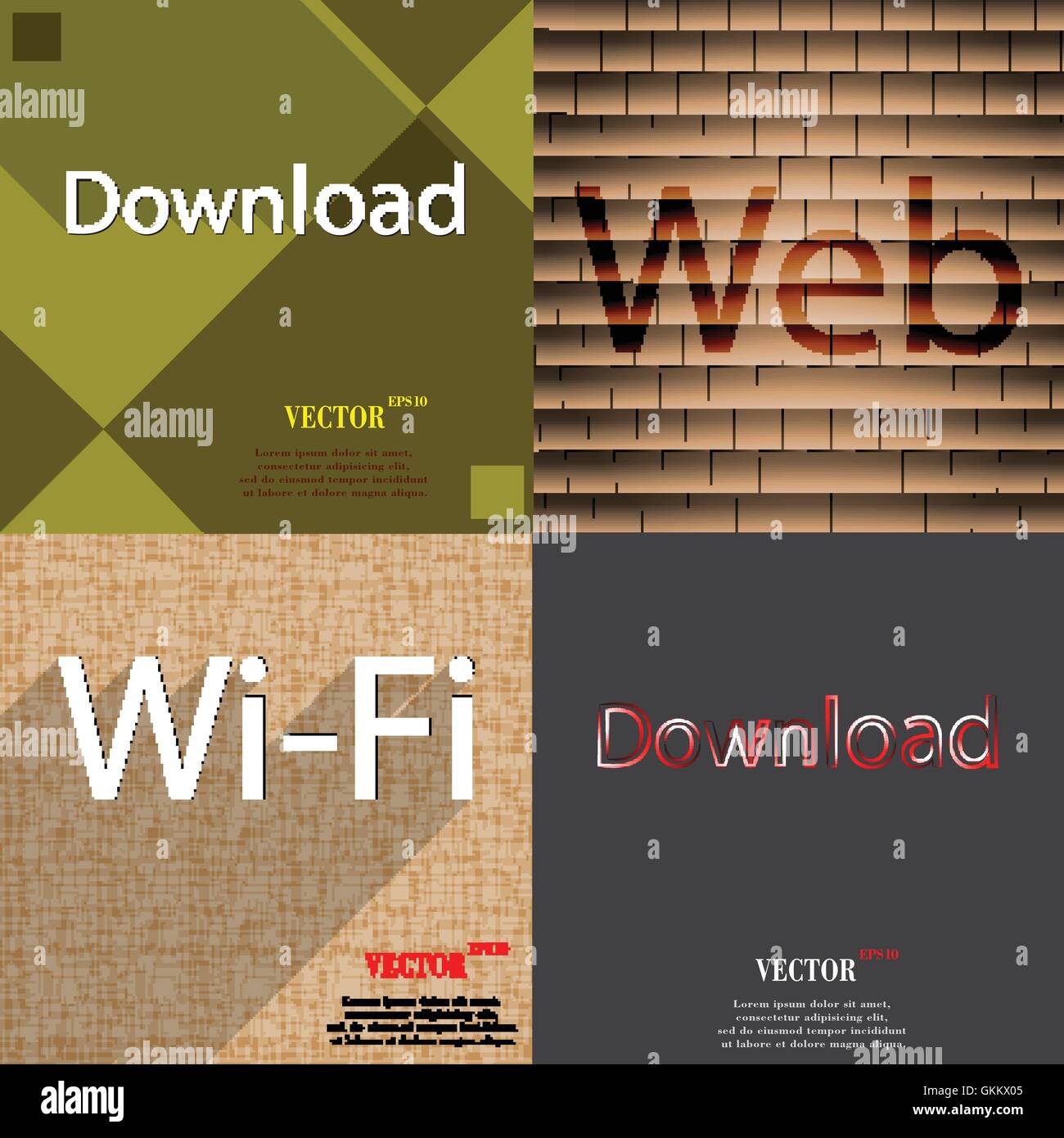 Set of the most popular web design icons on abstract background Stock ...