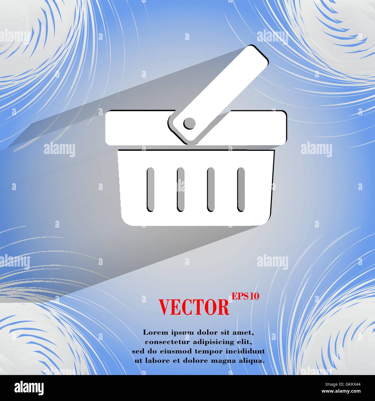 Shopping basket. Flat modern web design on a flat geometric abstract ...