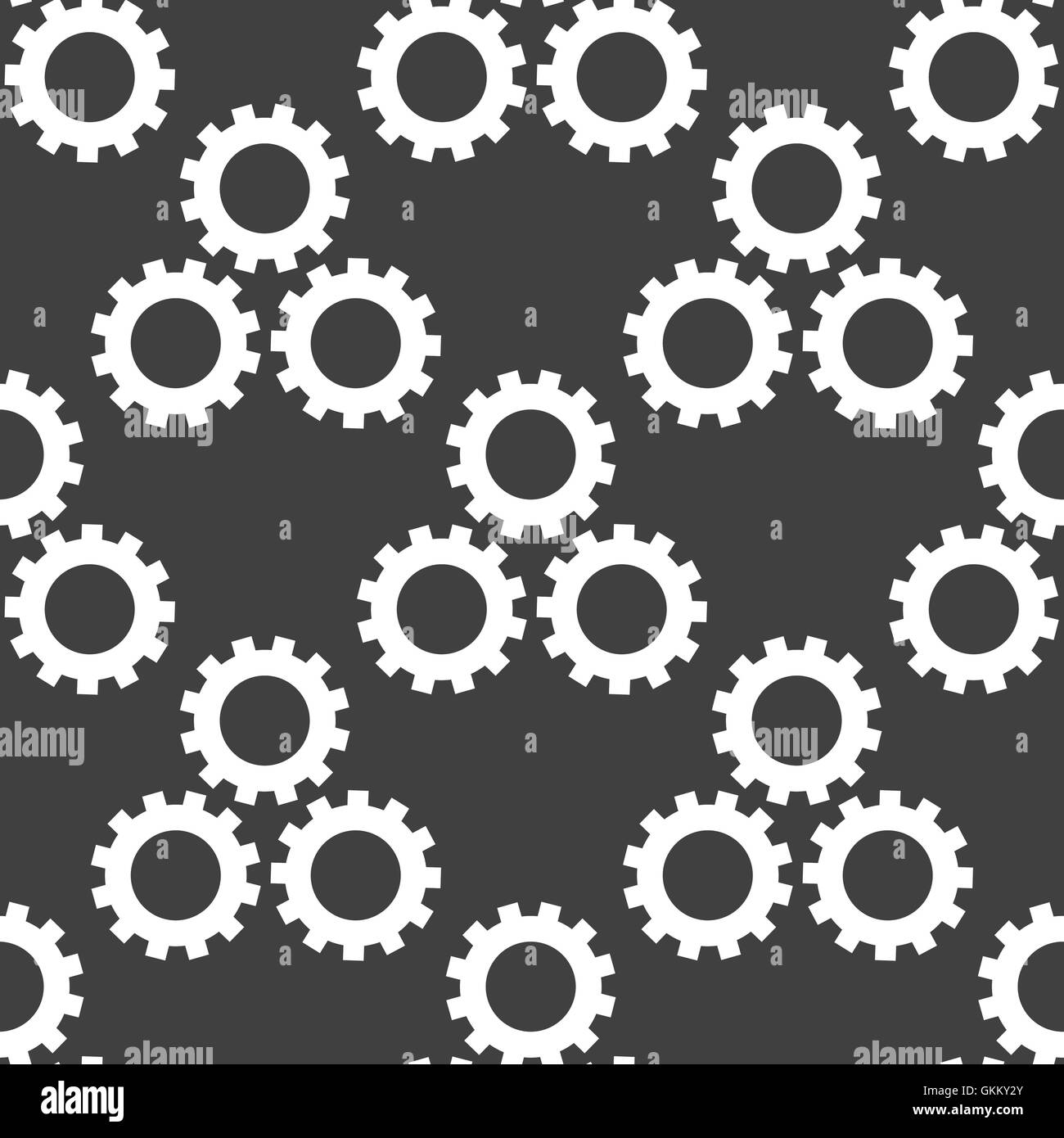 Settings Sign web icon. flat design. Seamless gray pattern Stock Vector ...