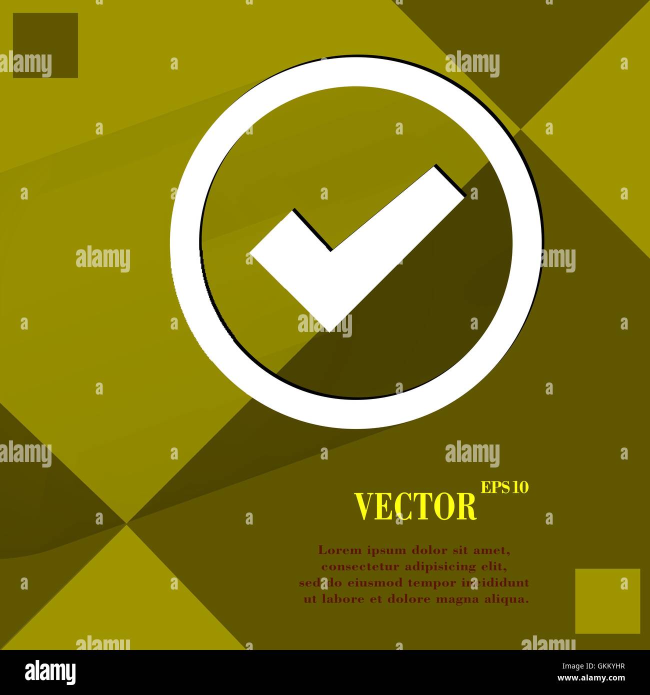 check mark. Flat modern web design on a flat geometric abstract ...