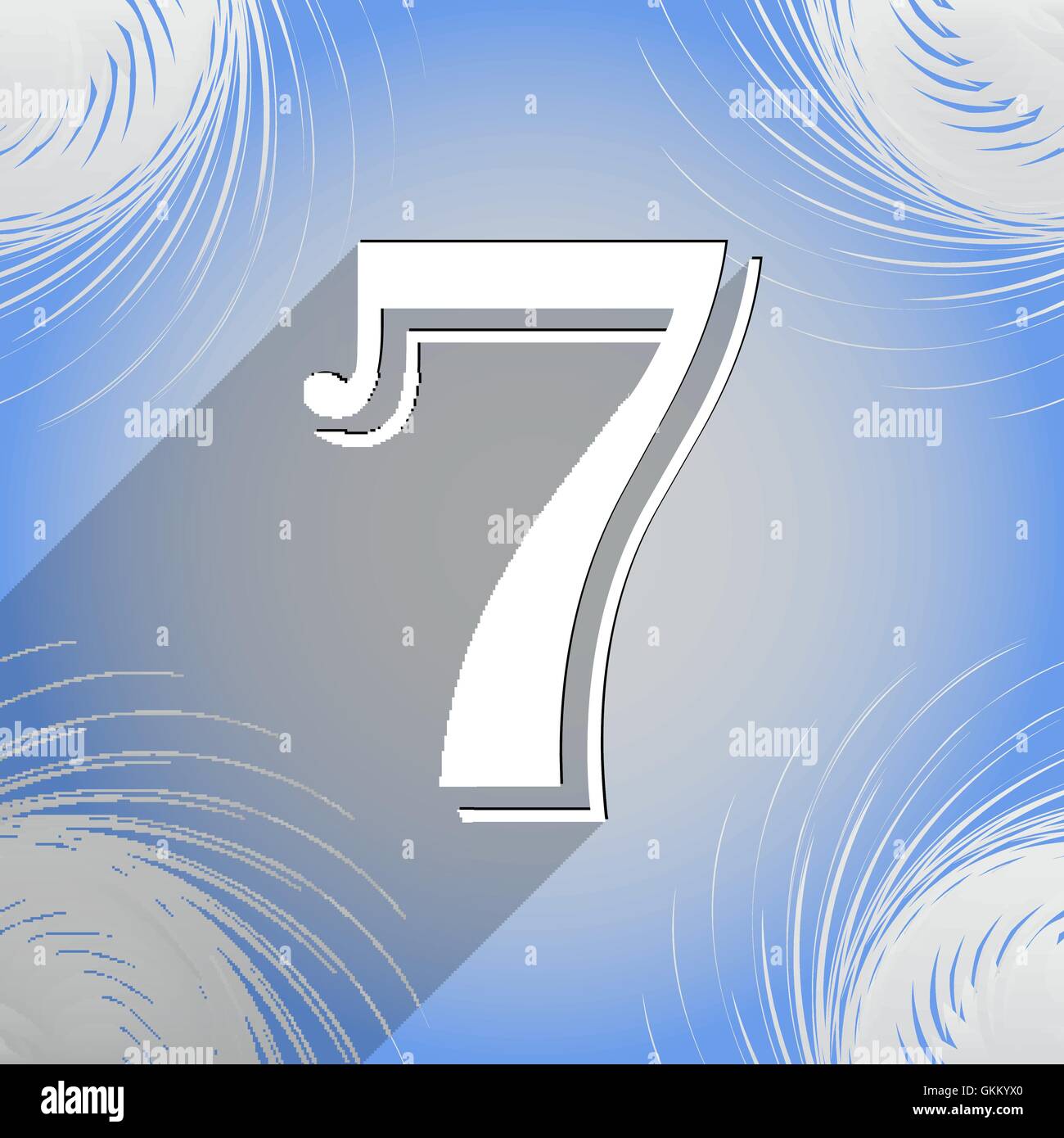 number seven icon symbol Flat modern web design with long shadow and ...