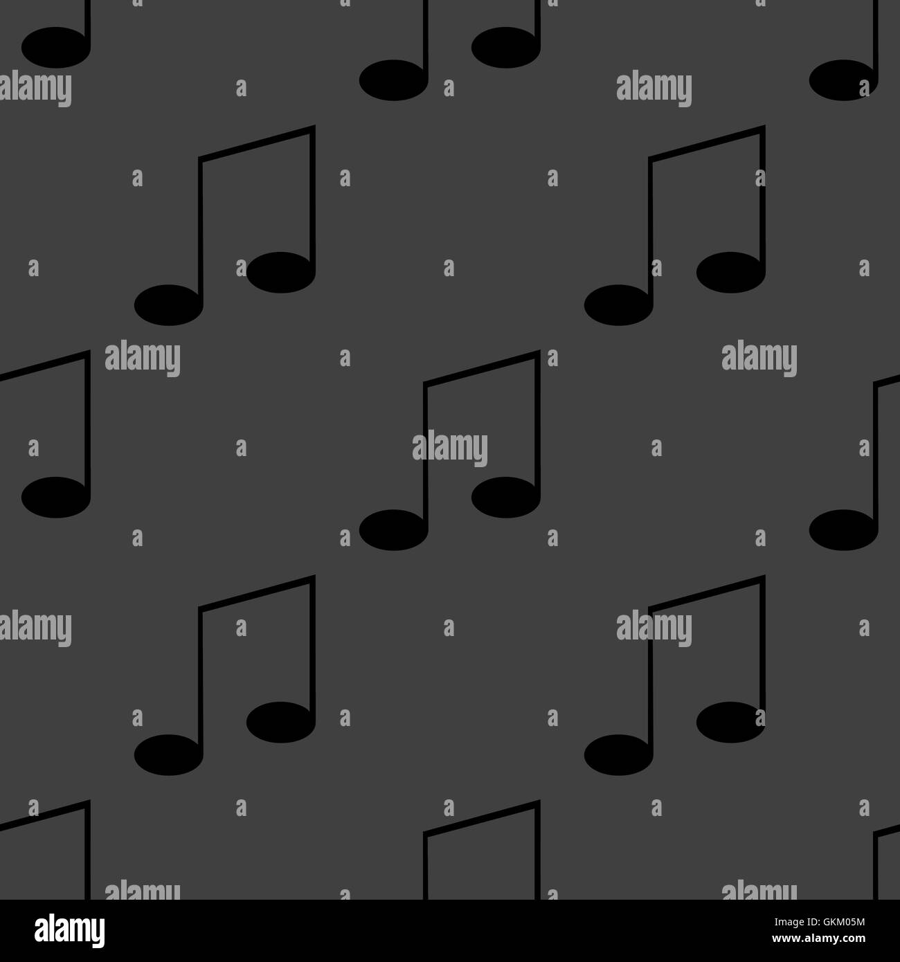 Music elements notes web icon. flat design. Seamless gray pattern Stock ...