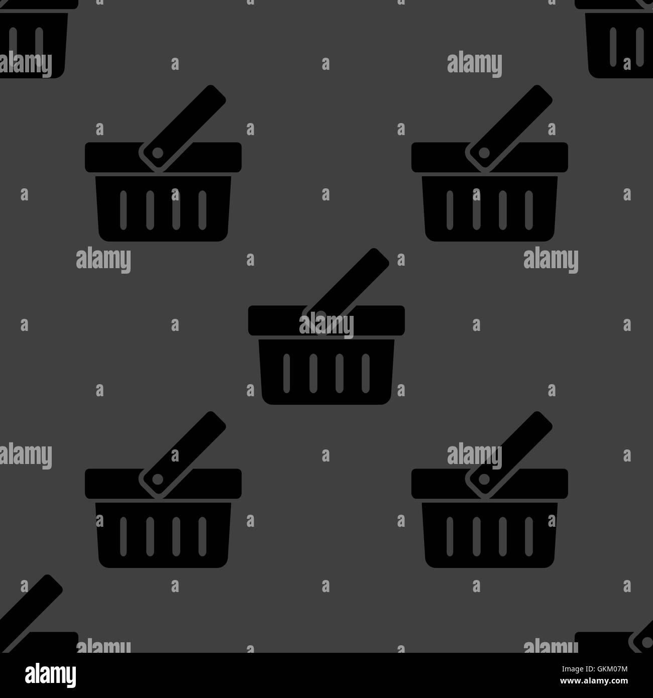 Shopping basket web icon. flat design. Seamless pattern Stock Vector ...
