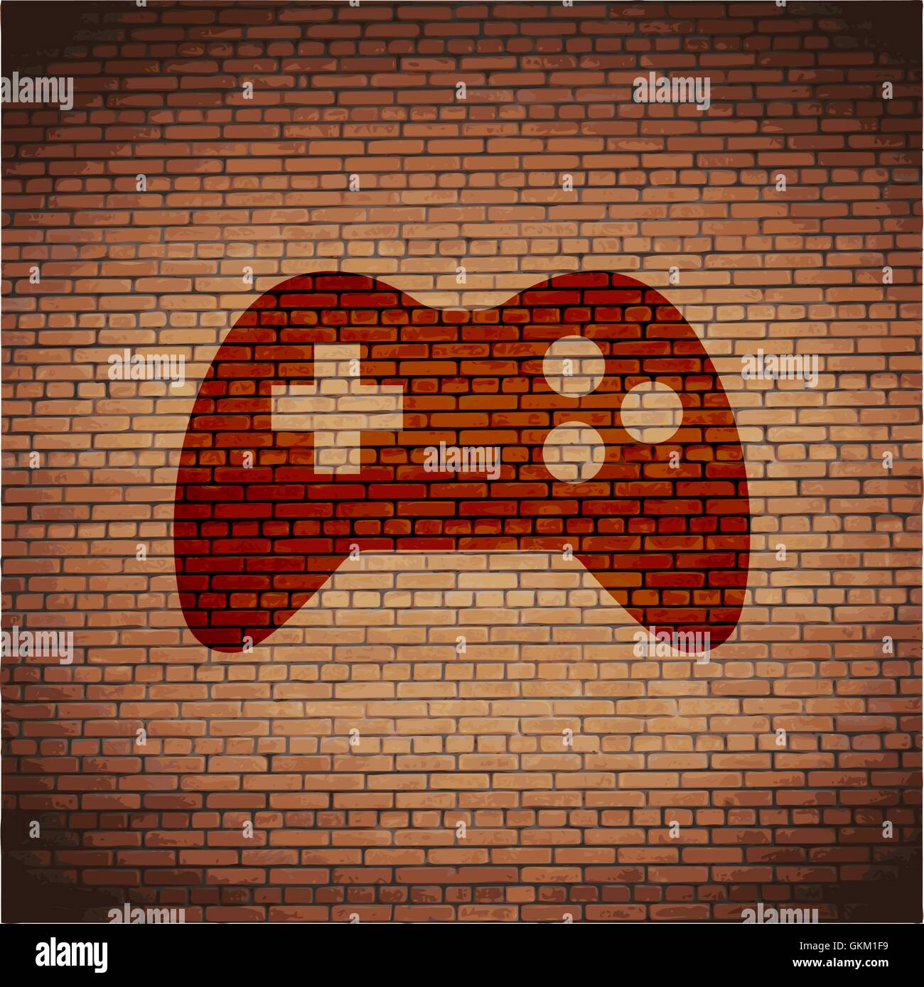 Gaming Joystick. Flat modern web button and space for your text. Stock Vector
