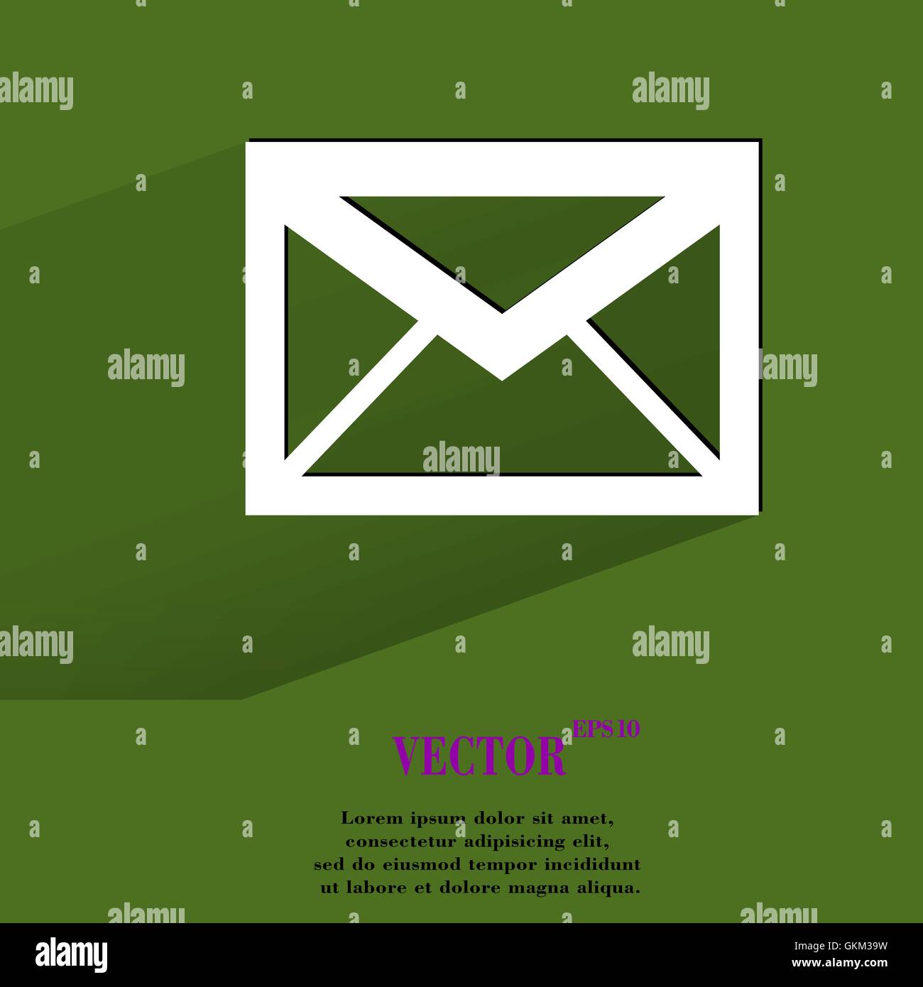 mail. envelope. Flat modern web button with long shadow and space for ...
