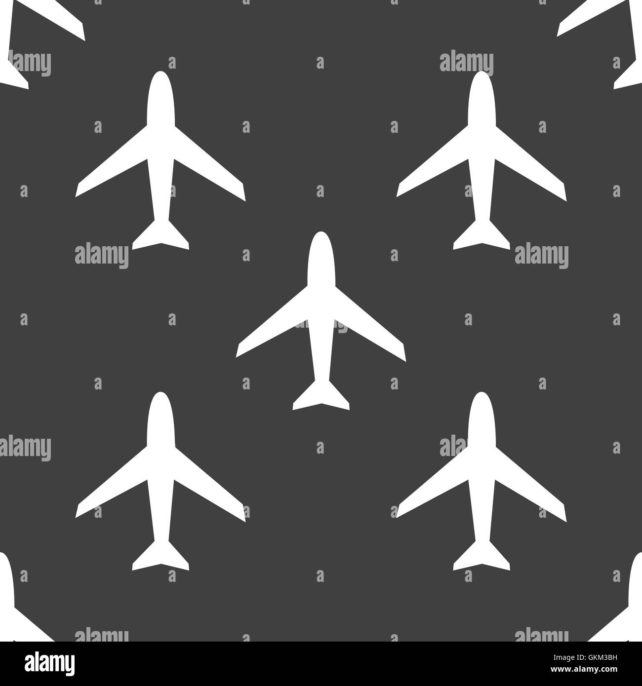 Plane web icon. flat design. Seamless pattern. Stock Vector