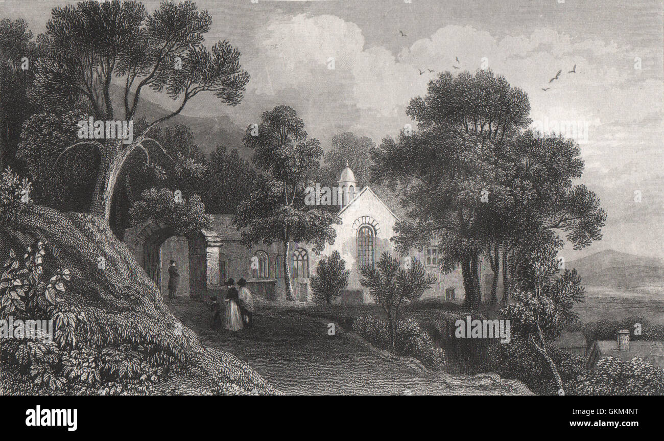 Llanfihangel Genau'r Glynn (Llandre) Cardiganshire, by Henry Gastineau, 1835 Stock Photo