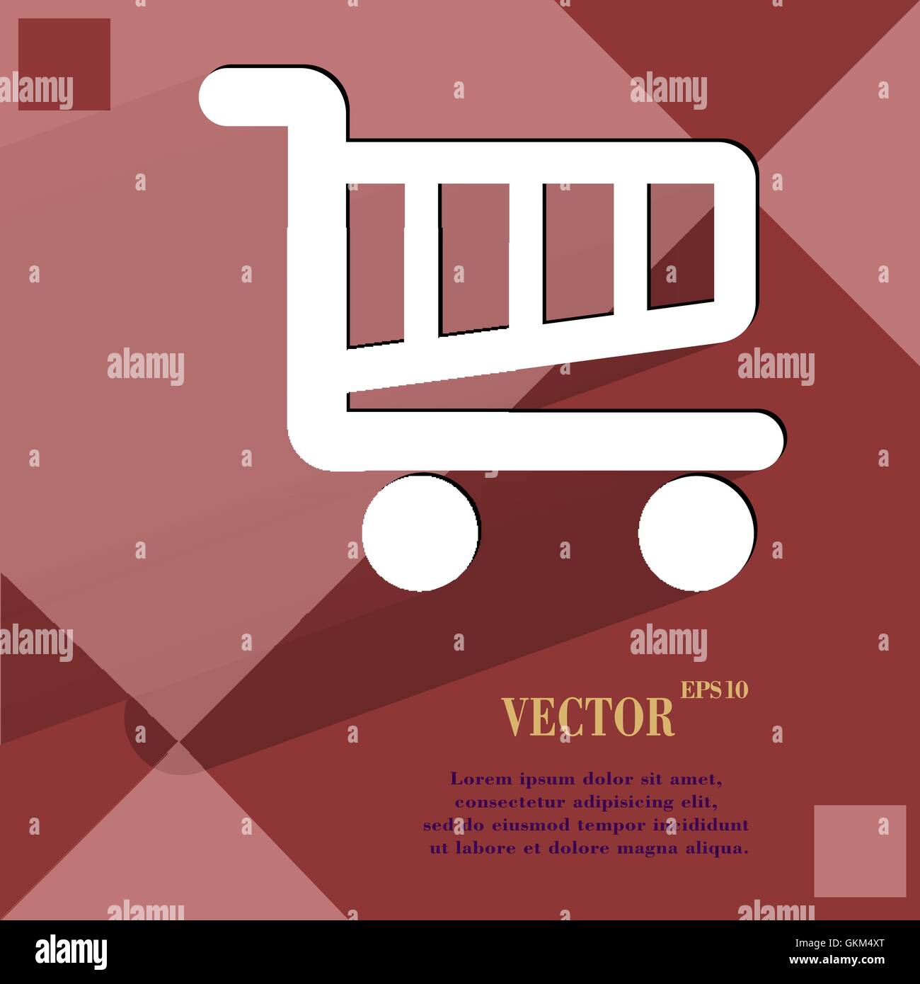 Shopping basket. Flat modern web design on a flat geometric abstract ...