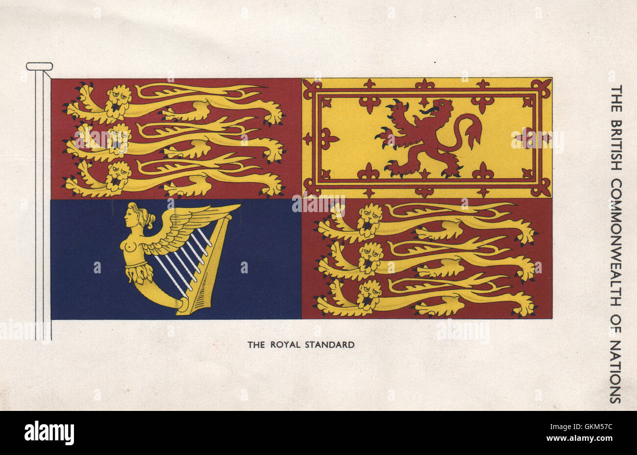 BRITISH FLAGS. The Royal Standard, vintage print 1958 Stock Photo