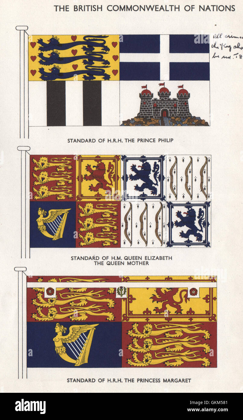 ROYAL STANDARDS Prince Philip/Princess Margaret. Queen Elizabeth Q