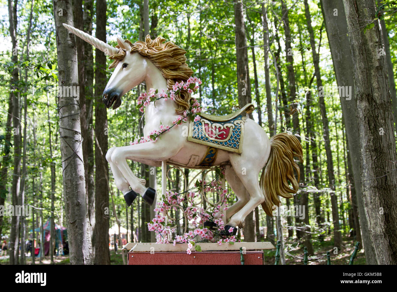 Unicorn Statue at Renaissance Festival Stock Photo