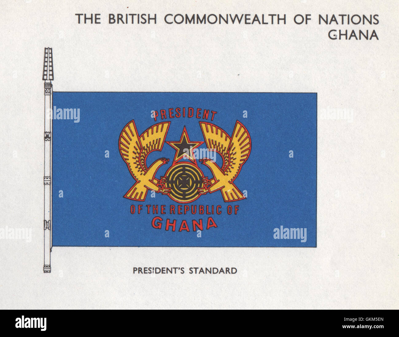 GHANA FLAGS. President's Standard, vintage print 1958 Stock Photo