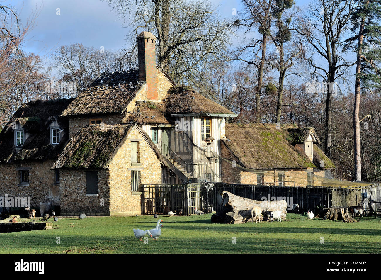 Queen's Hamlet in the park of the castle of Versailles Stock Photo Alamy