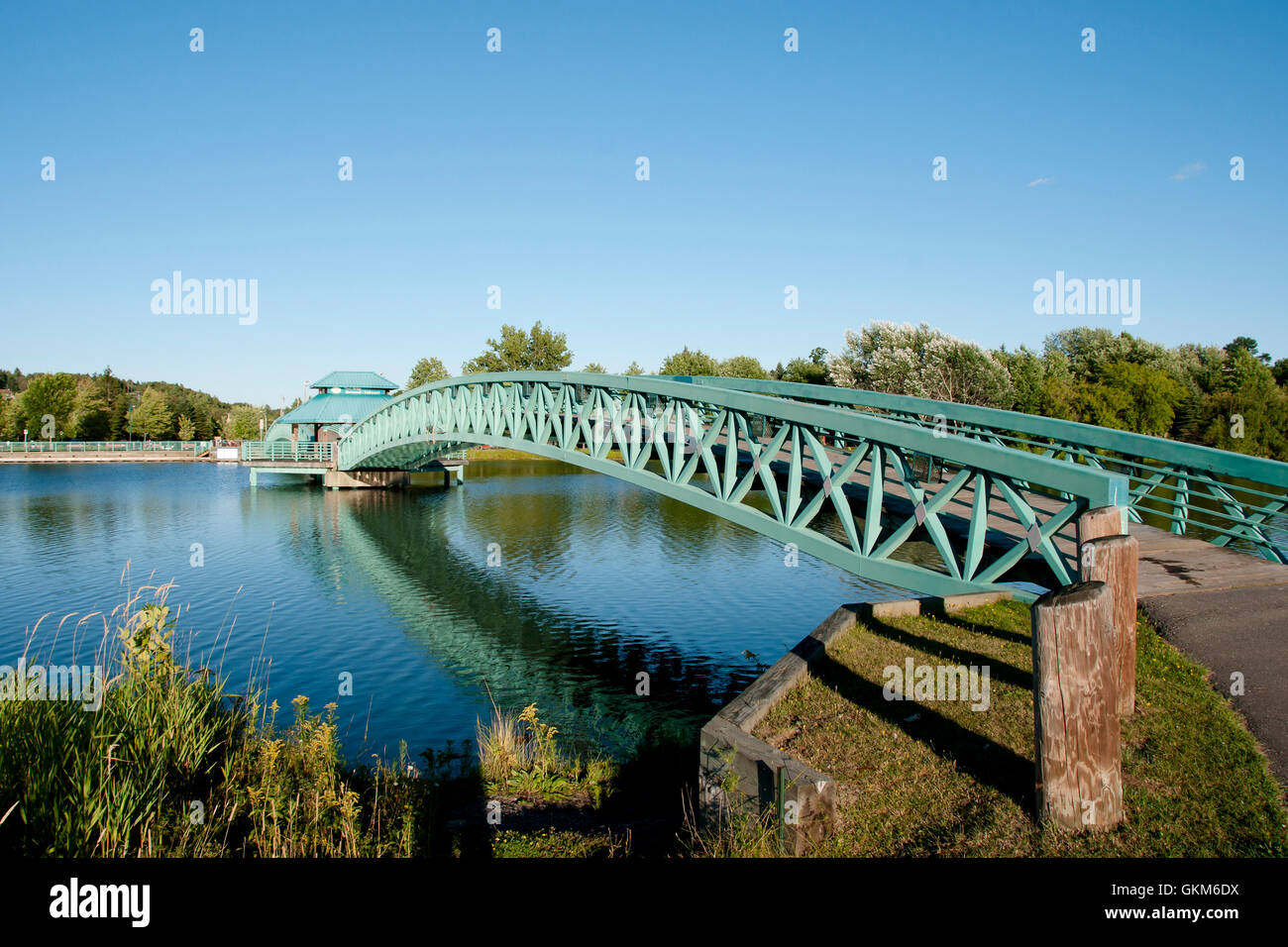 Bernard Valcourt Bridge - Edmundston - New Brunswick Stock Photo