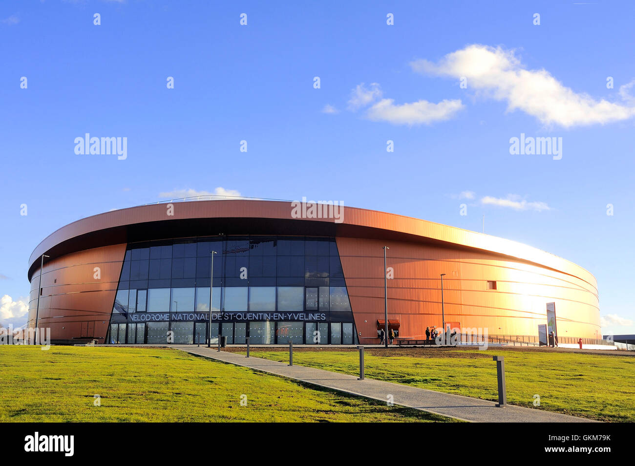French velodrome Saint-Quentin-en-Yvelines, located in the department of Yvelines near Paris and has just been completed Stock Photo