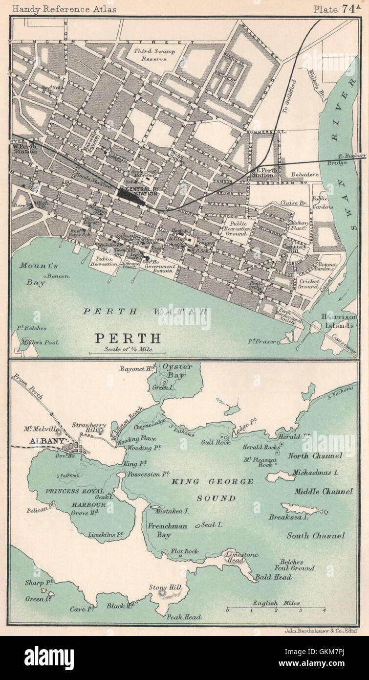 Perth city/town plan. Albany & King George Sound. Western Australia ...