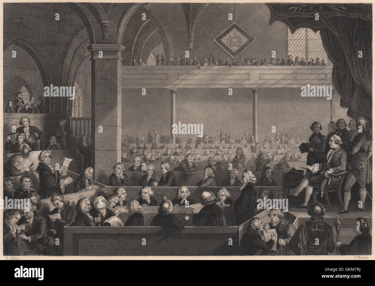 Church of Scotland General Assembly in 1783. Scots Kirk. Presbyterian, 1840 Stock Photo