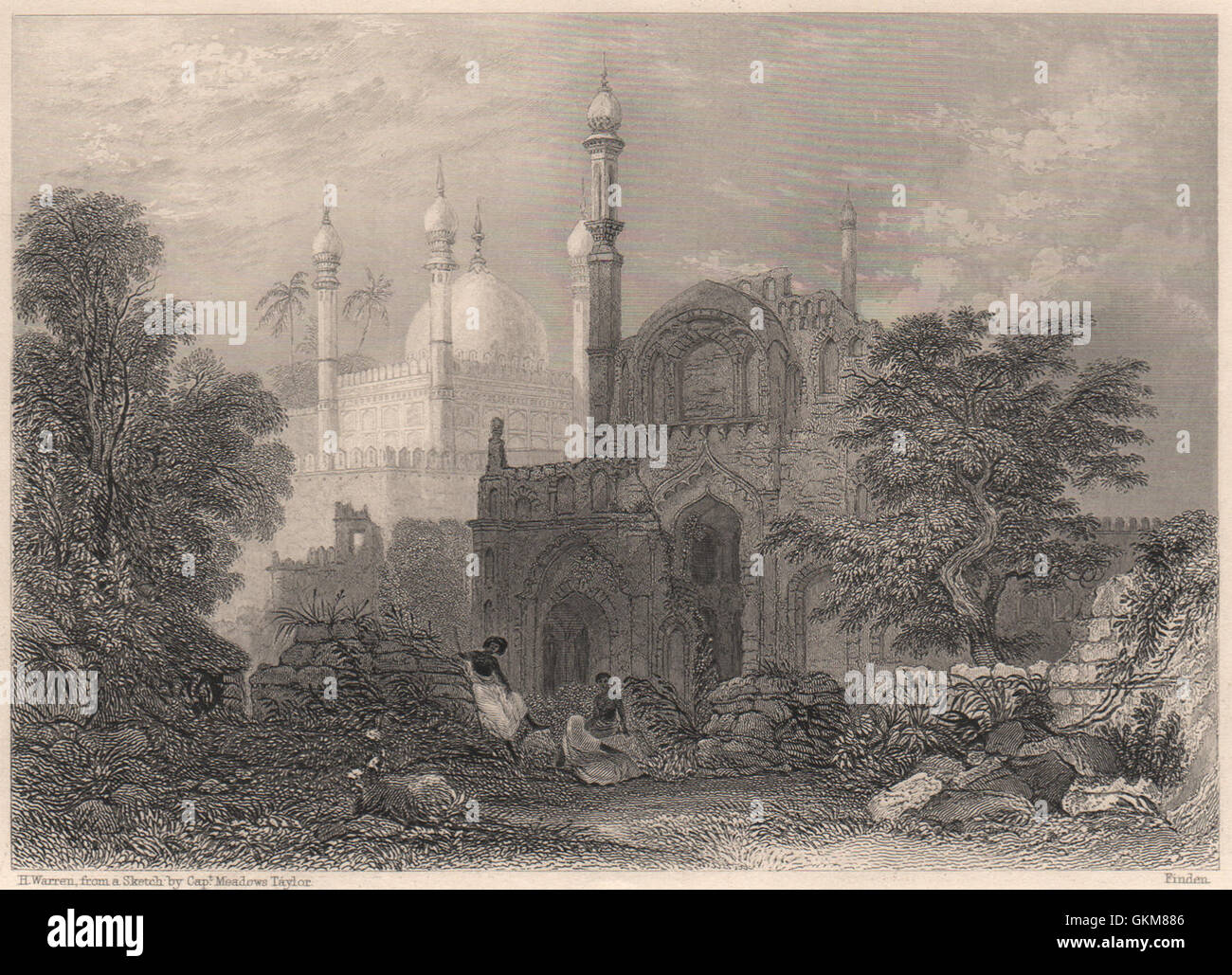 Tomb of Hazrath Dada Hayath Meer Khalandar, Mangrol. Thugees. Sufism, 1840 Stock Photo