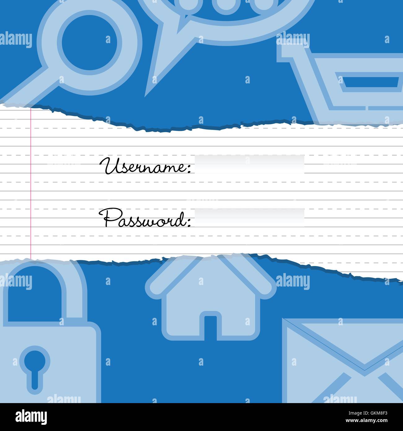 Ripped and torn login screen design Stock Vector Image & Art - Alamy