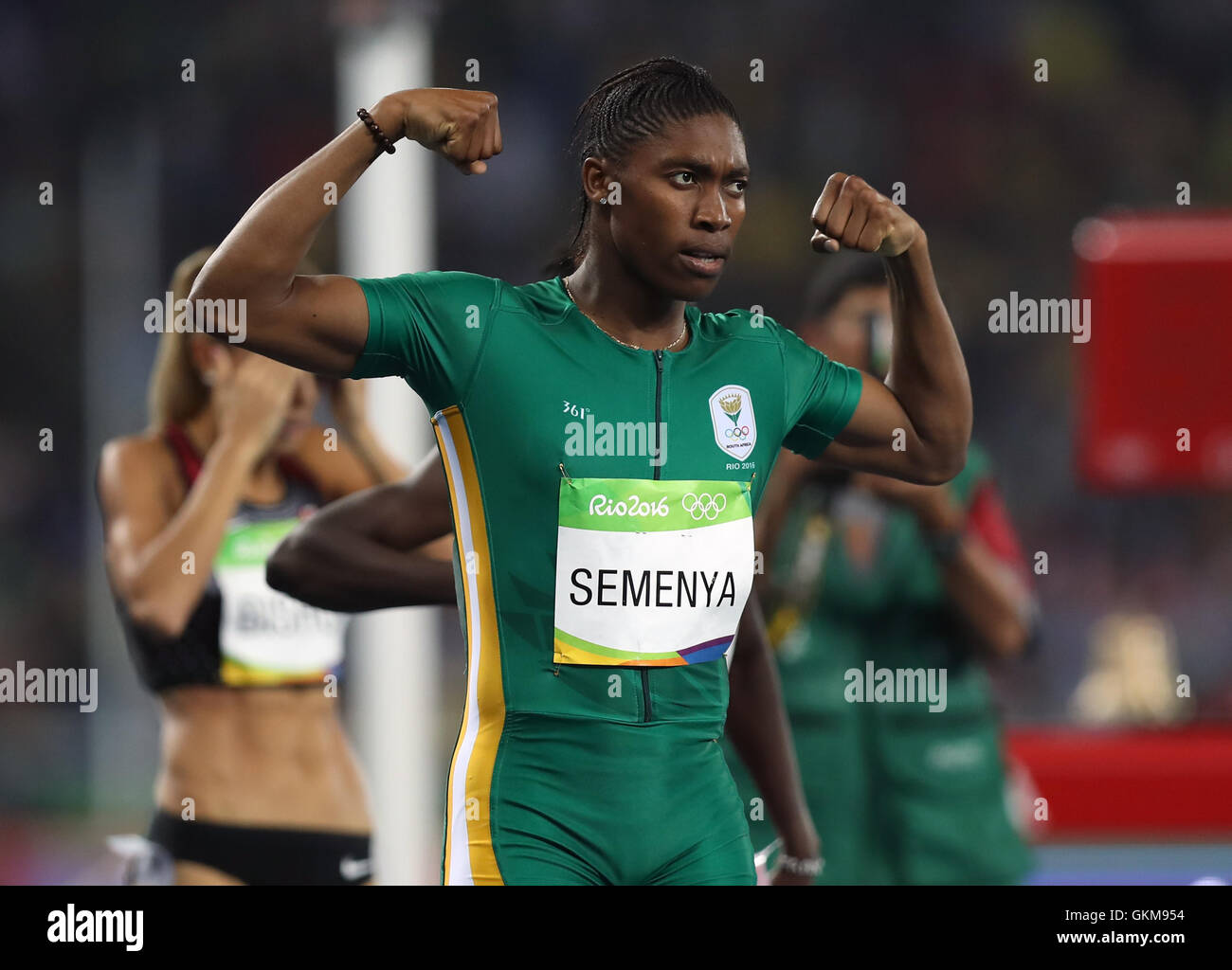 South Africa's Caster Semenya celebrates victory in the women's 800m ...