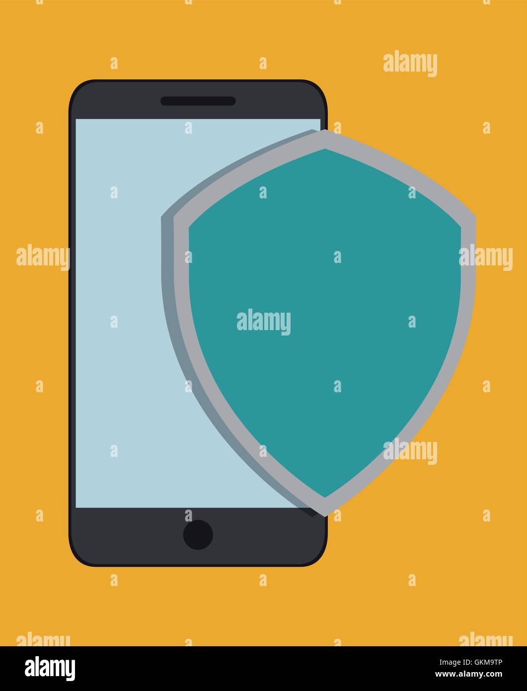 smartphone shield cyber security system design Stock Vector Image & Art ...
