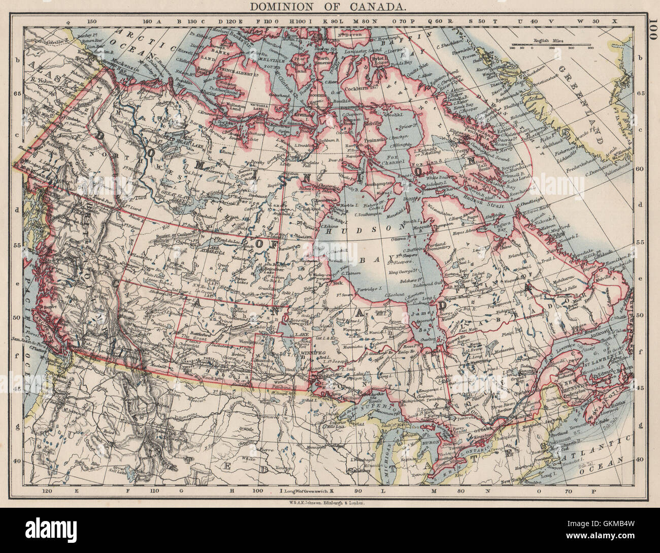 Map Of Canada 1900 Dominion Of Canada. Showing "New Provinces" In Red. Canadian Pacific, 1900  Map Stock Photo - Alamy