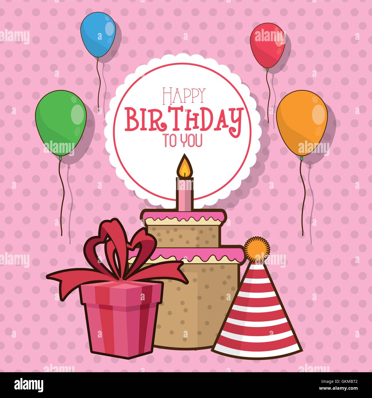 gift balloons cake happy birthday design Stock Vector Image & Art - Alamy