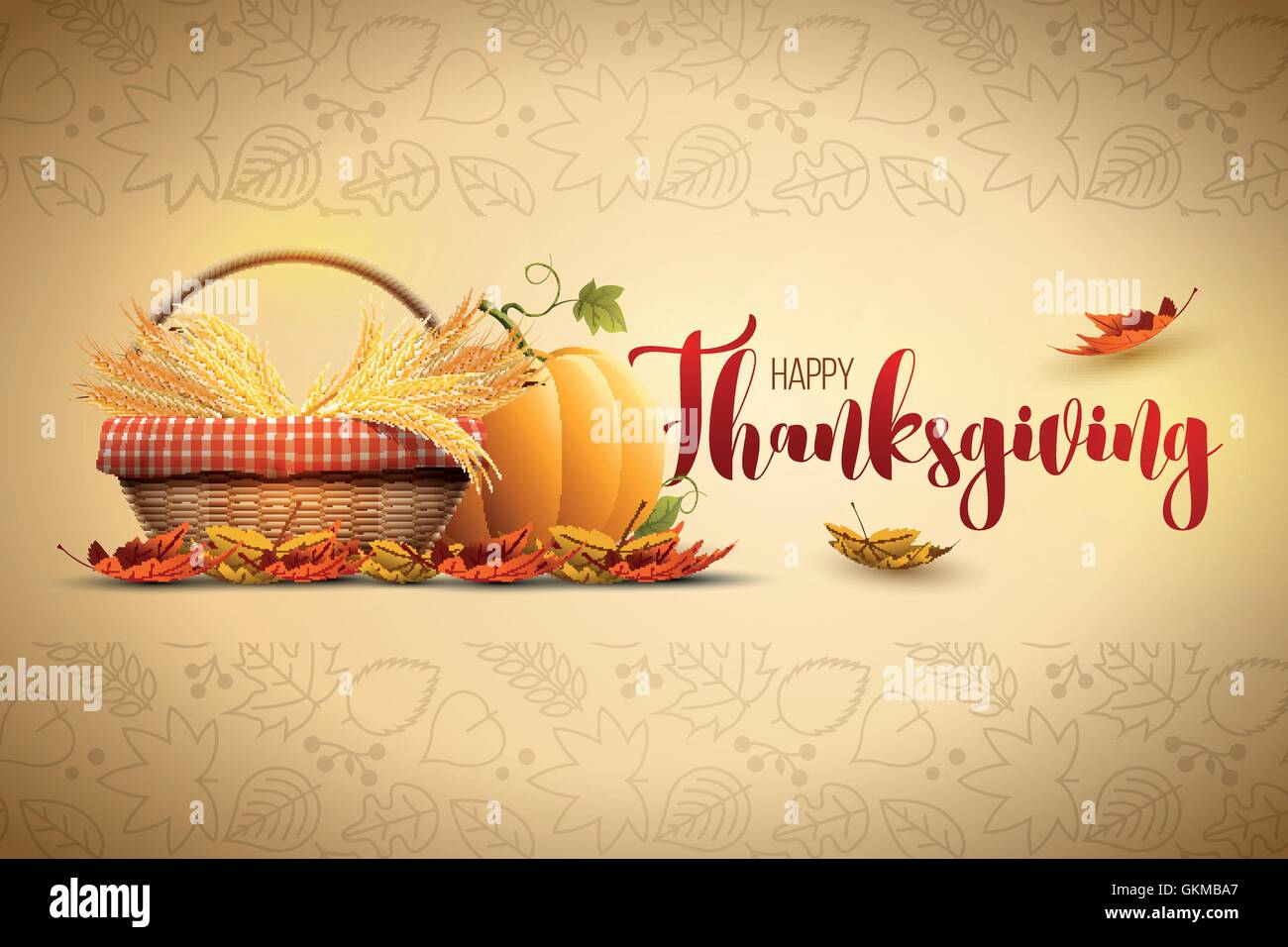 Vector autumn Happy Thanksgiving poster design template. Elements are ...