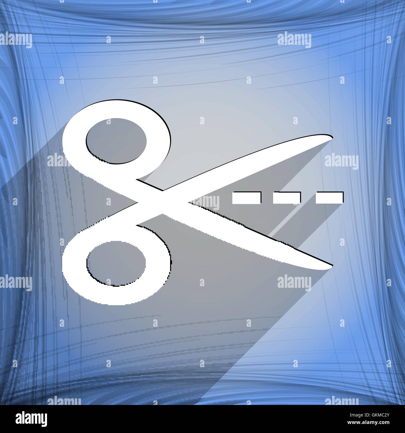 Scissors cut dash dotted line icon symbol Flat modern web design with ...