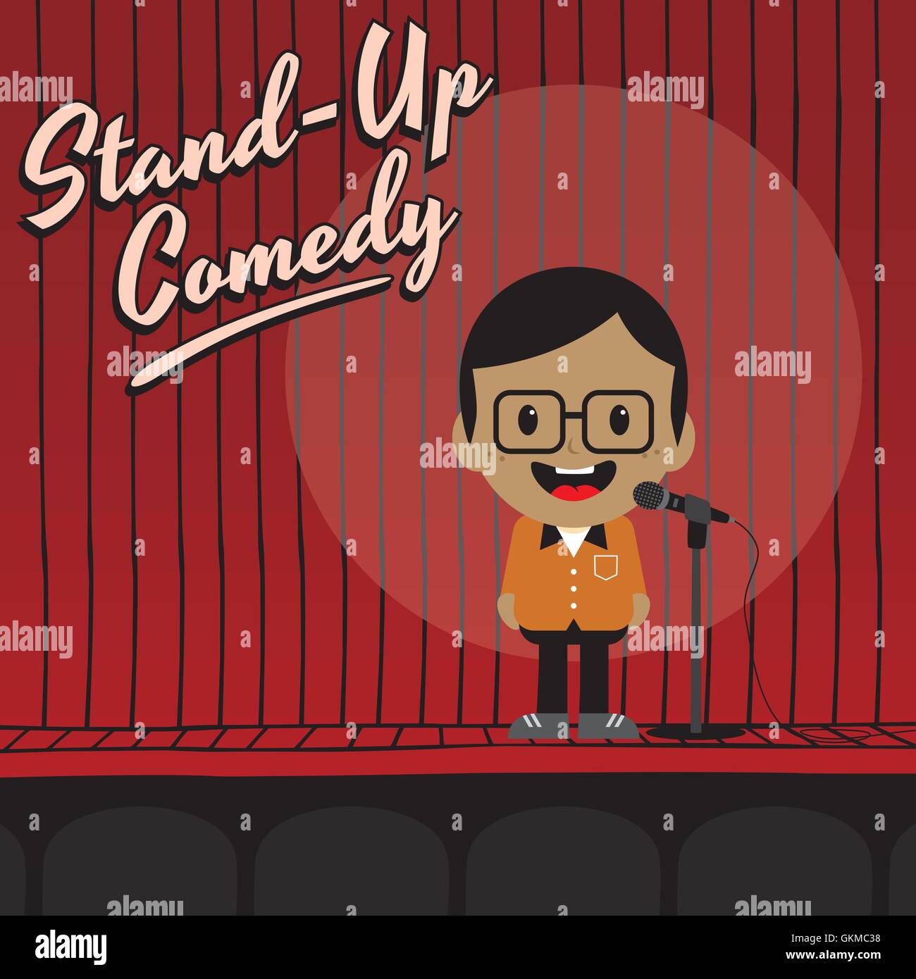 Male Stand Up Comedian Cartoon Character Stock Vector Image And Art Alamy