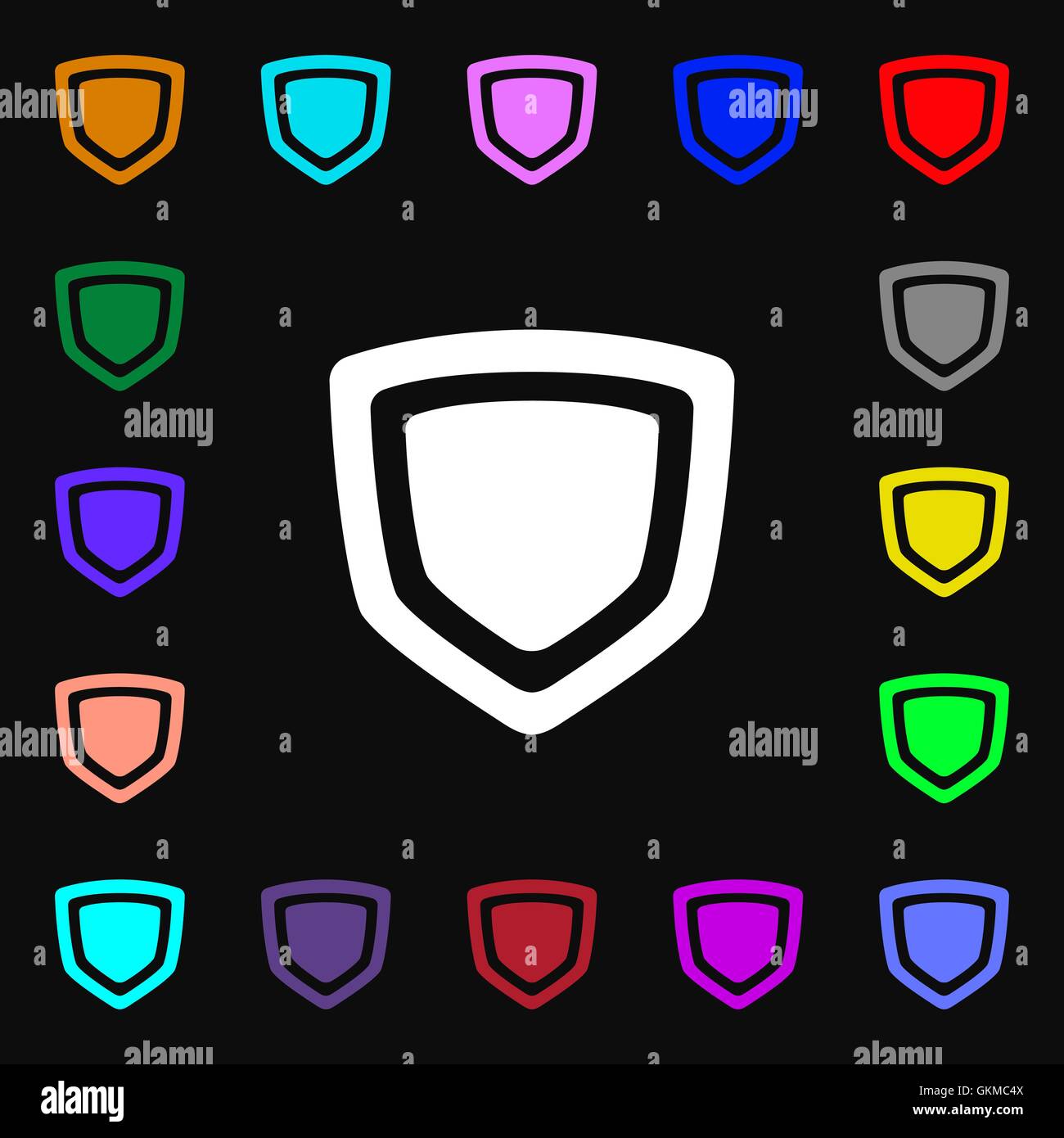 shield icon sign. Lots of colorful symbols for your design. Vector ...