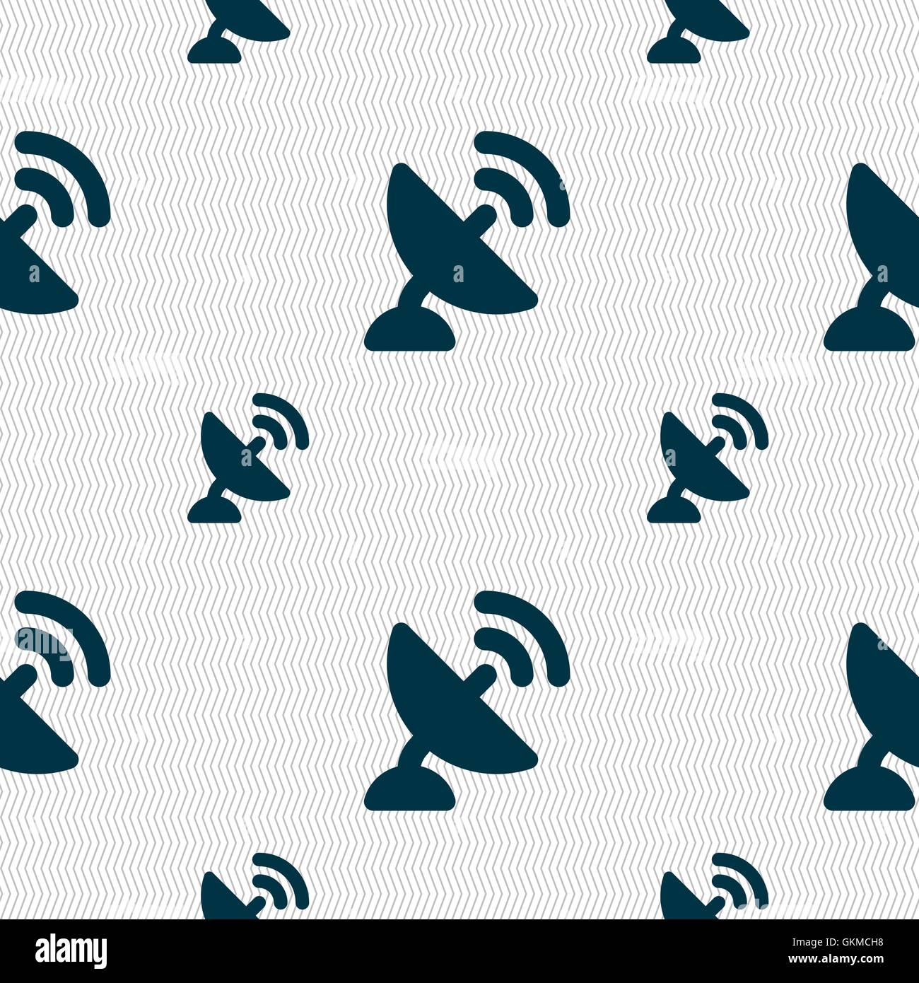 satellite antenna icon sign. Seamless pattern with geometric texture. Vector Stock Vector