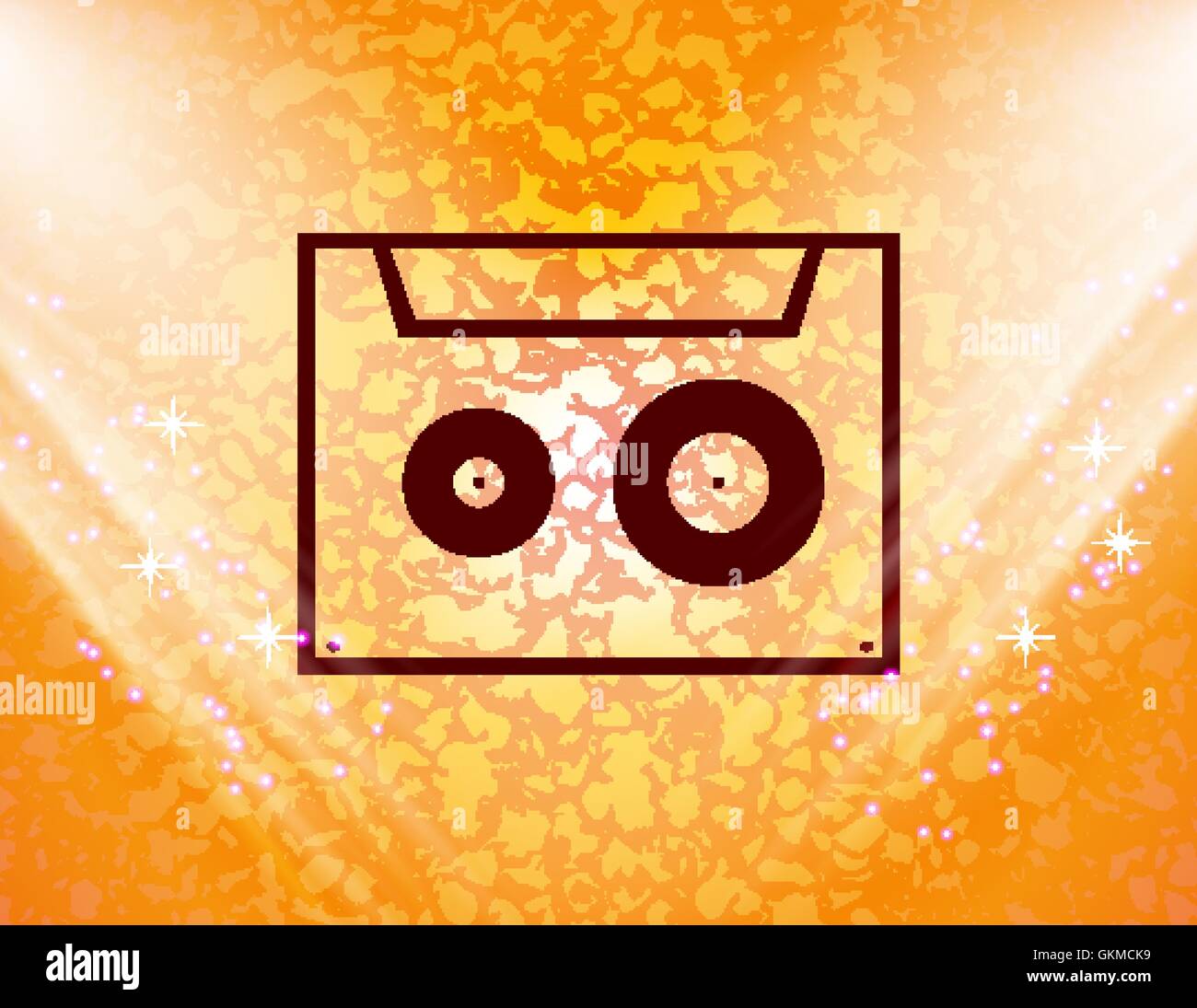 cassette icon symbol Flat modern web design with long shadow and space ...