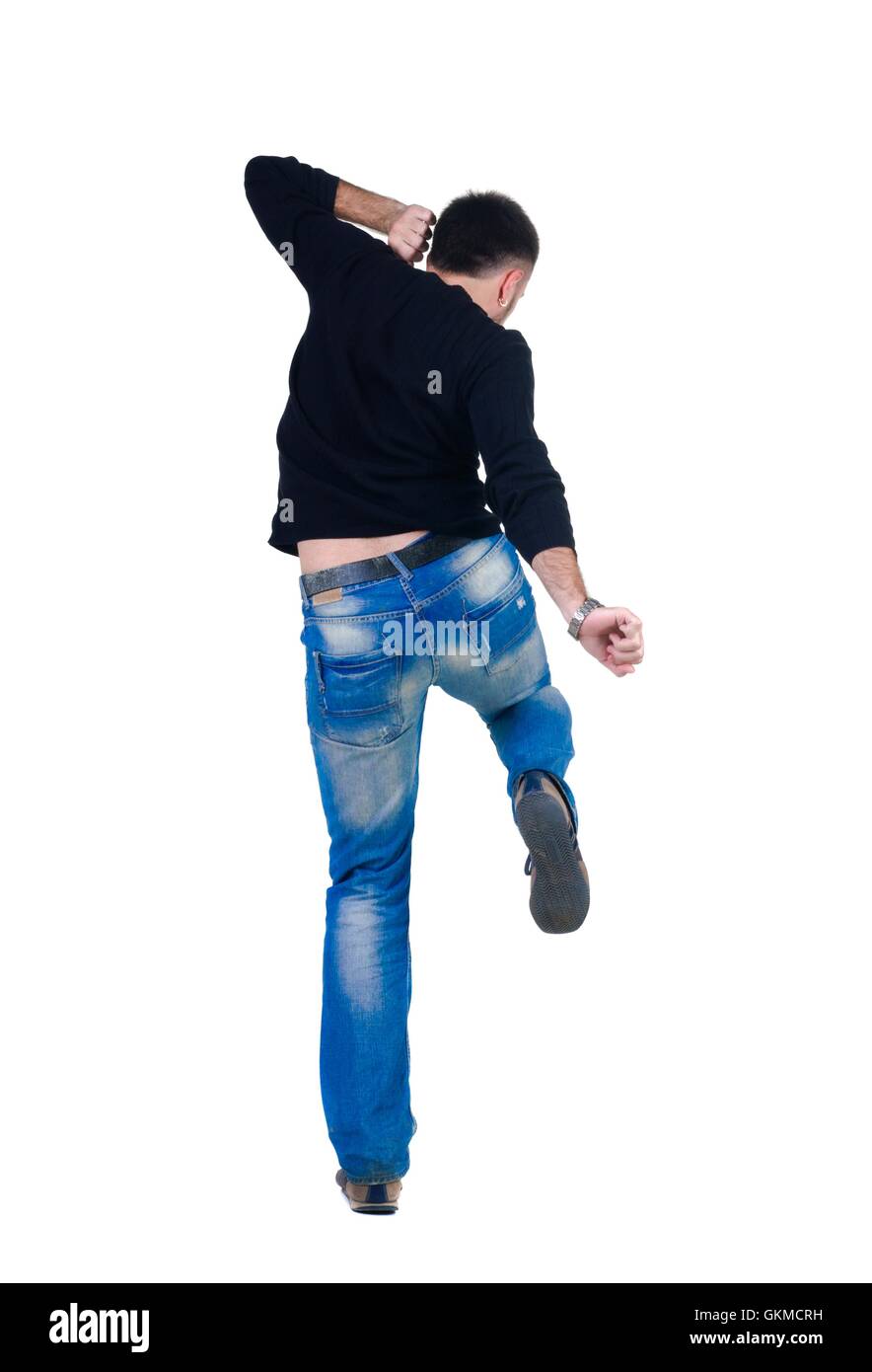 Sad Man Rear View Hipster man back view Cut Out Stock Images & Pictures - Alamy