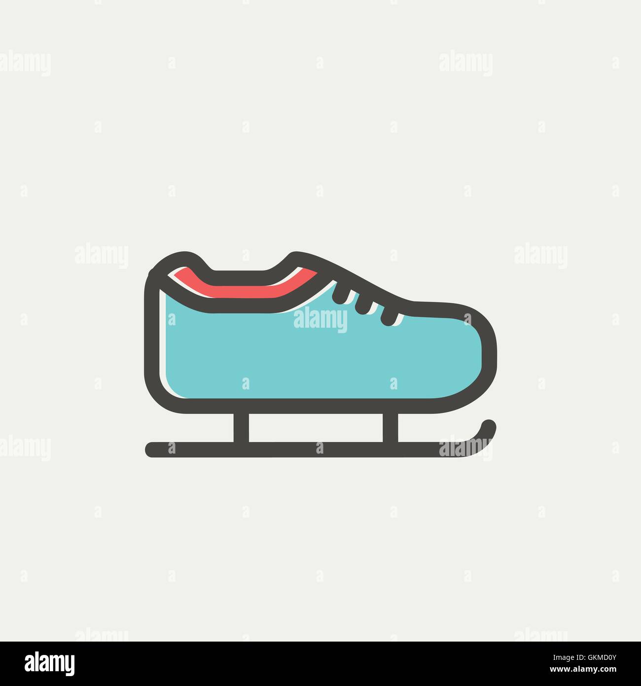Ice skate thin line icon Stock Vector