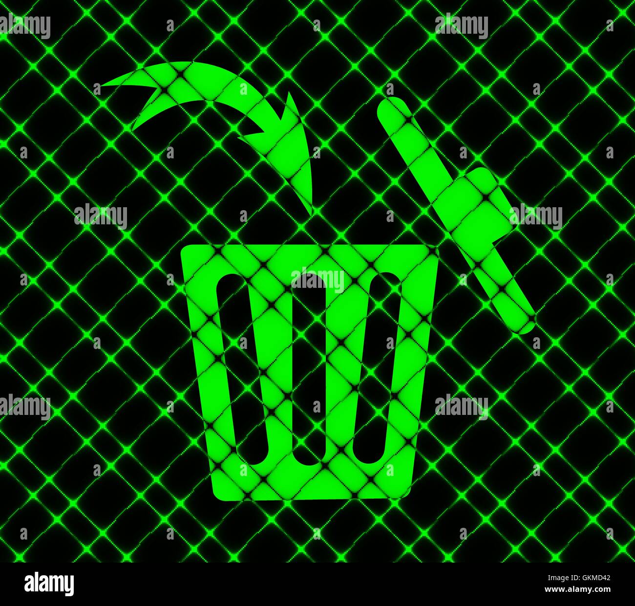 Trash bin. Flat modern web button and space for your text Stock Vector