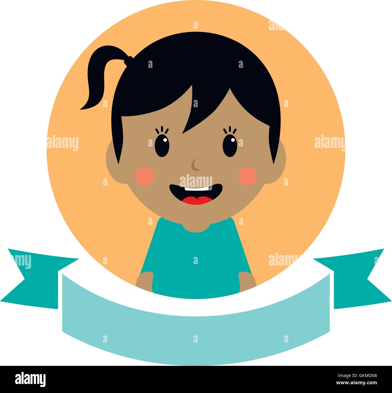 cute girl cartoon character label Stock Vector Image & Art - Alamy